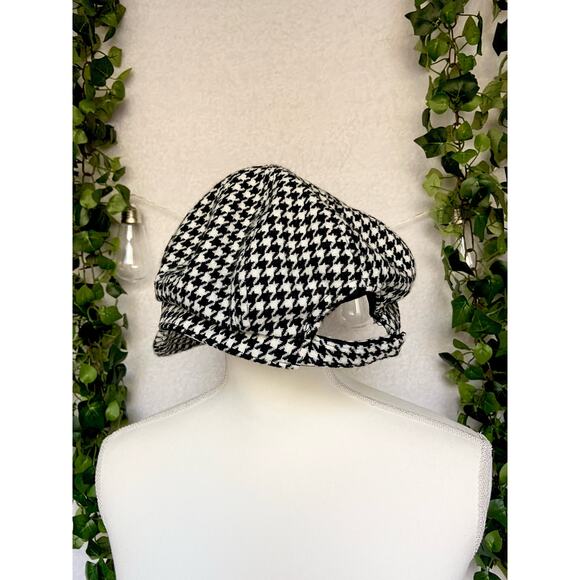 Vintage Mary Kate and Ashley Black & White Houndstooth Print Hat Y2K - Picture 4 of 10